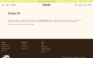 Golde homepage website preview