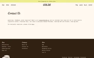 Golde homepage website preview