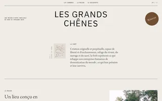Les Grands Chênes homepage website preview