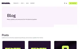 Astral homepage website preview