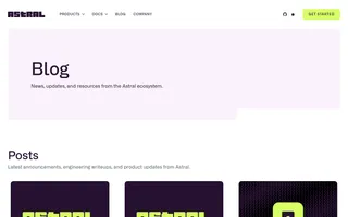 Astral homepage website preview