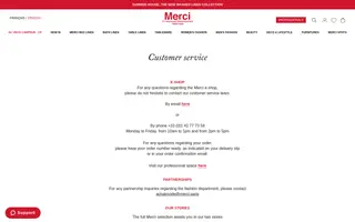 Merci homepage website preview