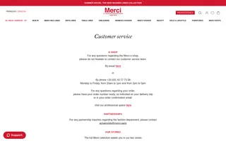 Merci homepage website preview