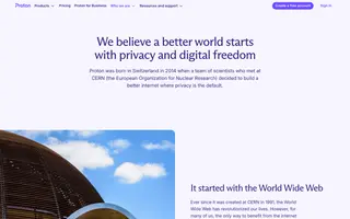 Proton homepage website preview