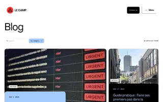 Le Camp homepage website preview