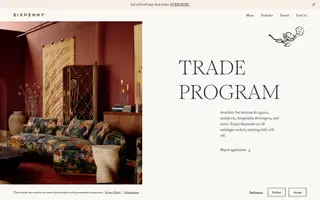 Sixpenny homepage website preview