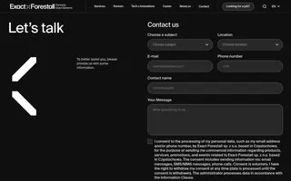 Exact x Forestall homepage website preview