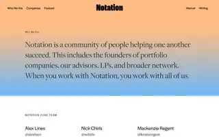 Notation Capital homepage website preview