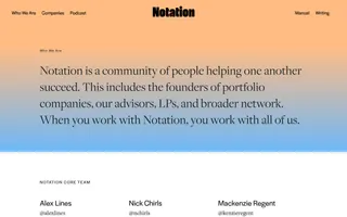 Notation Capital homepage website preview