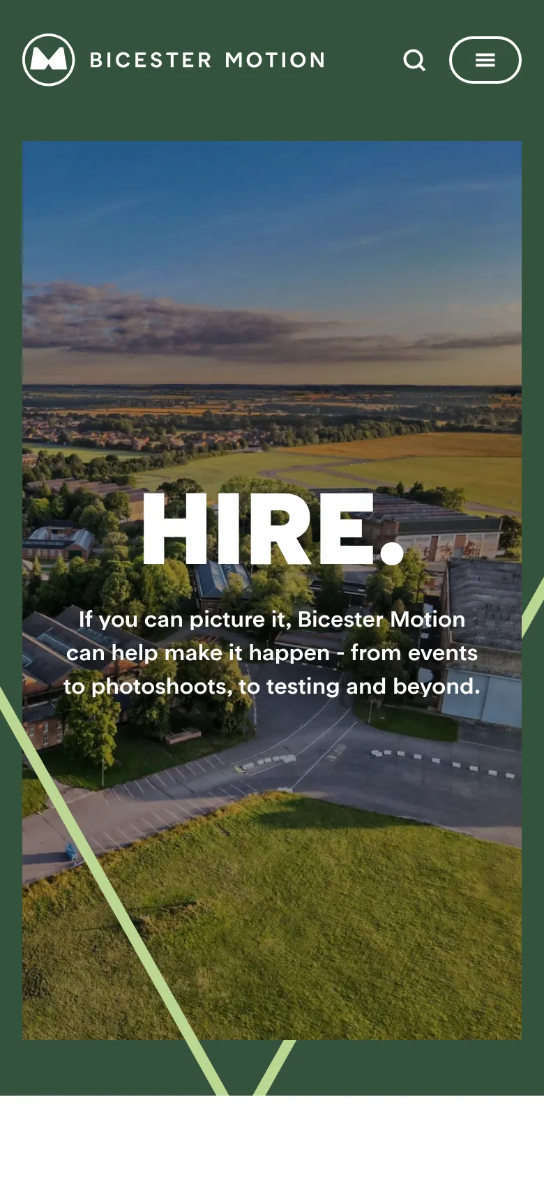 Bicester Motion Careers mobile website screenshot