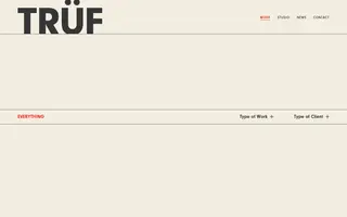 TRÜF homepage website preview