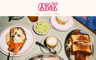 Milk homepage website preview