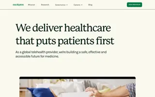 Eucalyptus homepage website preview