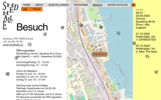 Shedhalle homepage website preview