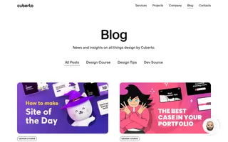 Cuberto homepage website preview