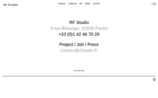 RF Studio homepage website preview