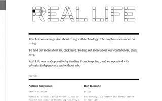 Real Life homepage website preview