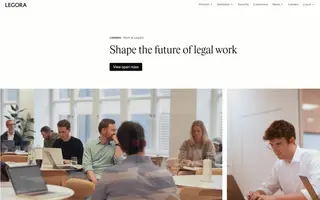 Legora homepage website preview