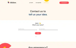 Idizbox homepage website preview