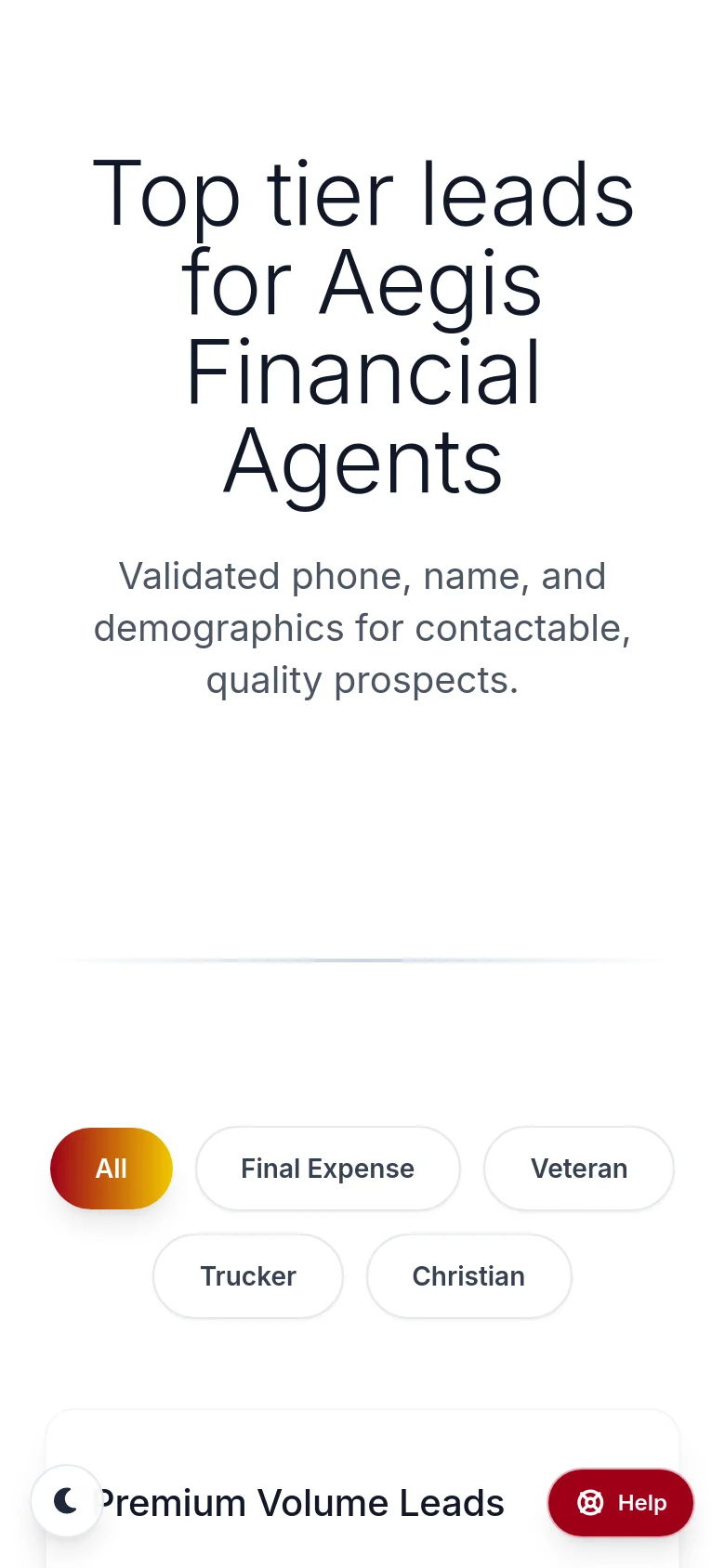 The mobile version presents a vertically stacked layout optimized for smaller screens. The large headline and subtext are centered at the top, followed by a horizontally scrollable or wrapped filter menu. Product cards are displayed in a single column, making the pricing and 'View Details' buttons easy to tap.