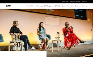 BIMA homepage website preview