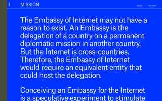 Embassy of Internet homepage website preview