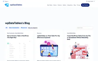 wpDataTables homepage website preview