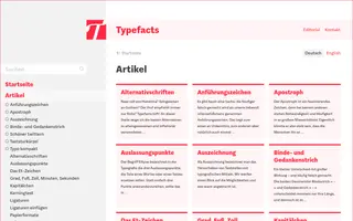 Typefacts homepage website preview