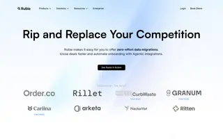 Rubie homepage website preview