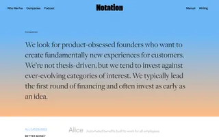 Notation Capital homepage website preview
