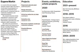 Eugene Markin homepage website preview