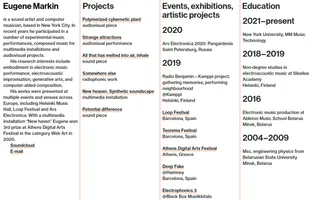 Eugene Markin homepage website preview