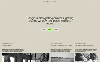 Studio Ingrid Picanyol homepage website preview