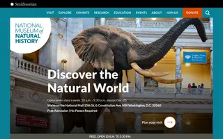 National Museum of Natural History homepage website preview