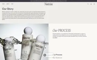 Nutrire homepage website preview