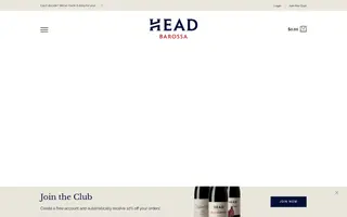 Head Wines homepage website preview