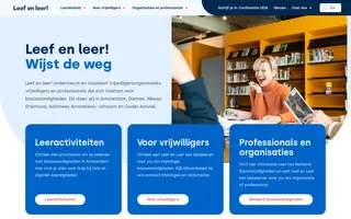 Leef en leer! homepage website preview