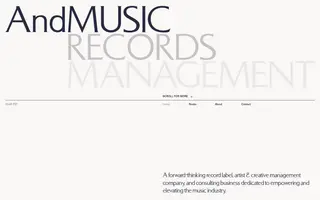 AndMUSIC homepage website preview