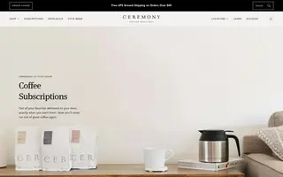 Ceremony Coffee Roasters homepage website preview