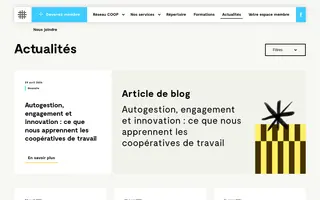 Réseau COOP homepage website preview