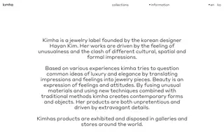 Kimha homepage website preview