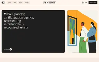 Synergy Art homepage website preview