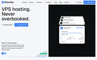 PetroSky homepage website preview
