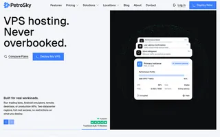 PetroSky homepage website preview