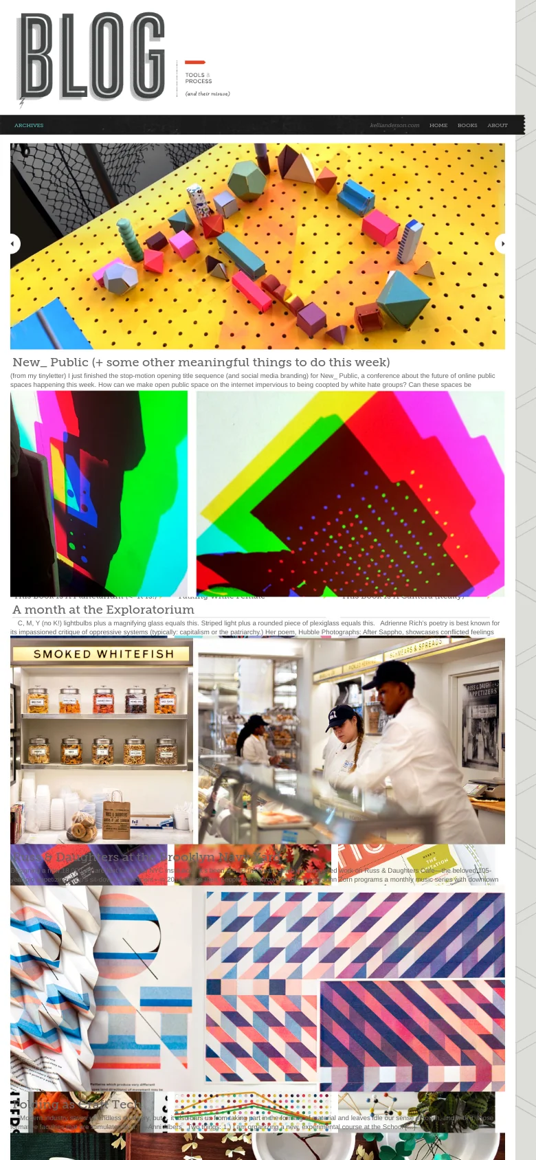 The mobile version maintains the large 'BLOG' header and black navigation bar but scales the layout for a narrow screen. The blog post feed is single-column, with large, full-width banner images stacked vertically above their respective headlines and text excerpts to ensure readability on a small device.