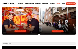 Taster homepage website preview