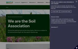 Soil Association homepage website preview