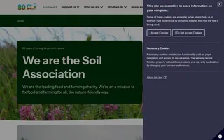 Soil Association homepage website preview