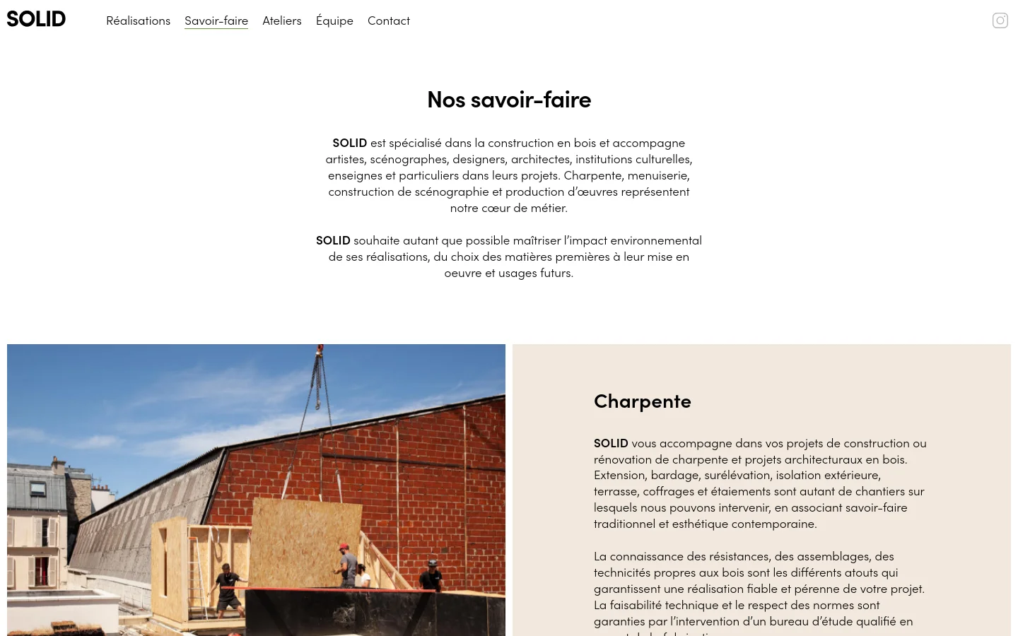 Solid Services desktop website screenshot