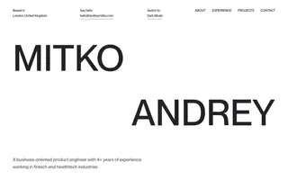 Andrey Mitko homepage website preview